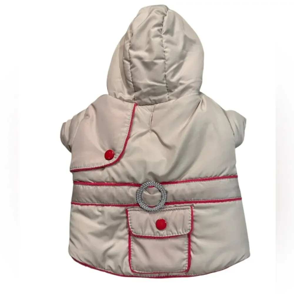 Pet Life Cream & Hot Pink Small Dog Coat with Thinsulate Insulation NWT